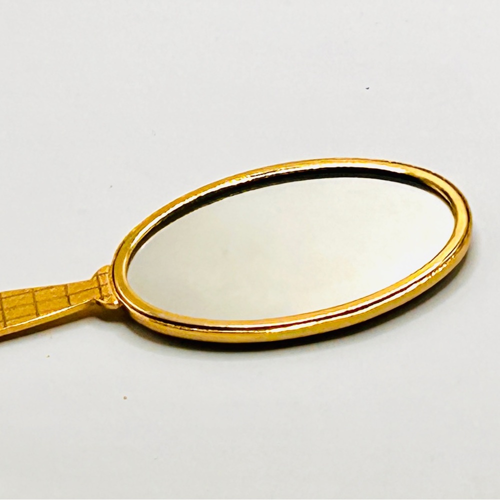 Toledo Damascene Gold and Black Hand Mirror Vintage 60’s Excellent Condition - Picture 4 of 8